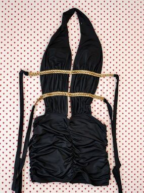 Vintage Flamingo One-Piece Halter Dress (Size M)